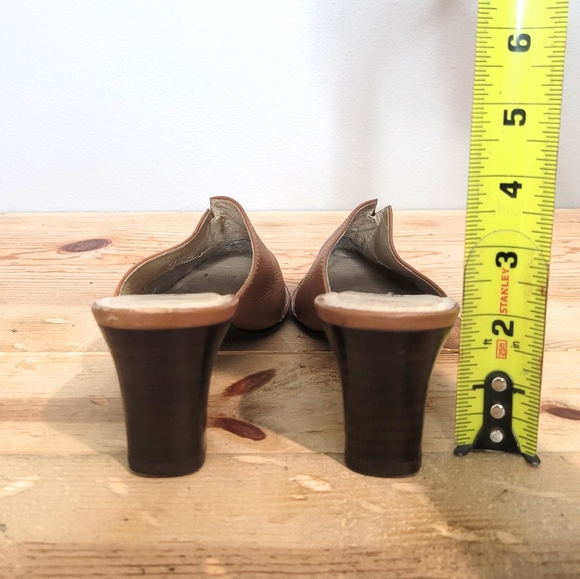 Ros Hommerson Brown Leather Mules White Stitching Women's Slip On Shoes Size 6 - Picture 9 of 11